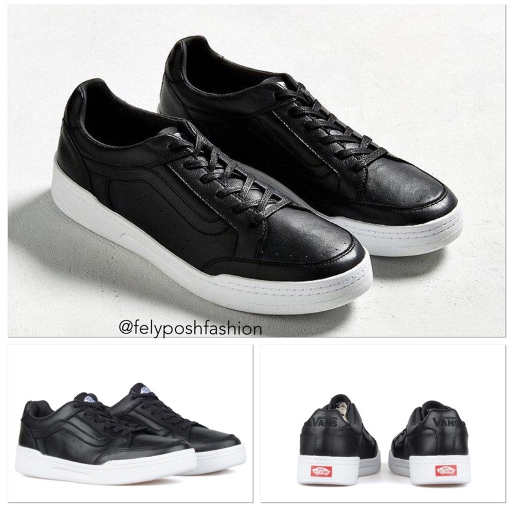 Vans Highland Black and White Leather Sneaker